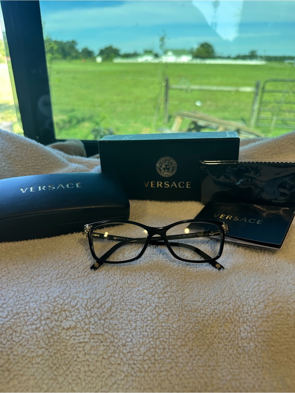 Versace MOD 2156 GB1 Black Medusa Eyeglasses 53□15-135 w/ Case Box